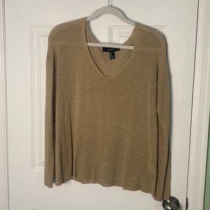 Distressed tan knit sweater by Forever 21, size M